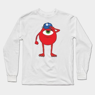Red monster cartoon characters Long Sleeve T-Shirt